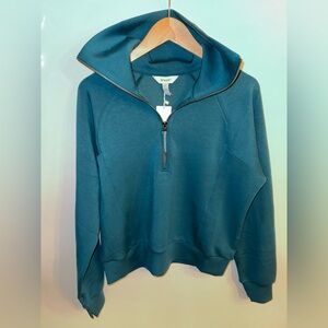 SPANX Blue Half-Zip Sweatshirt